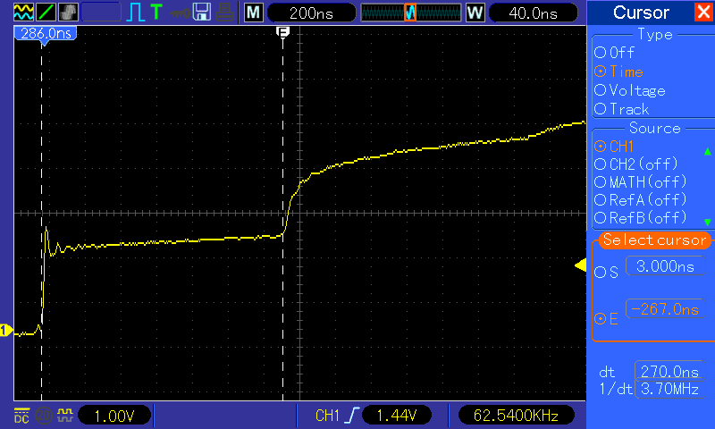 Verlauf Spannung mit 30m Cat-5e Kabel