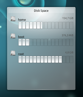 Plasmoid zur Anzeige der Festplattenbelegung