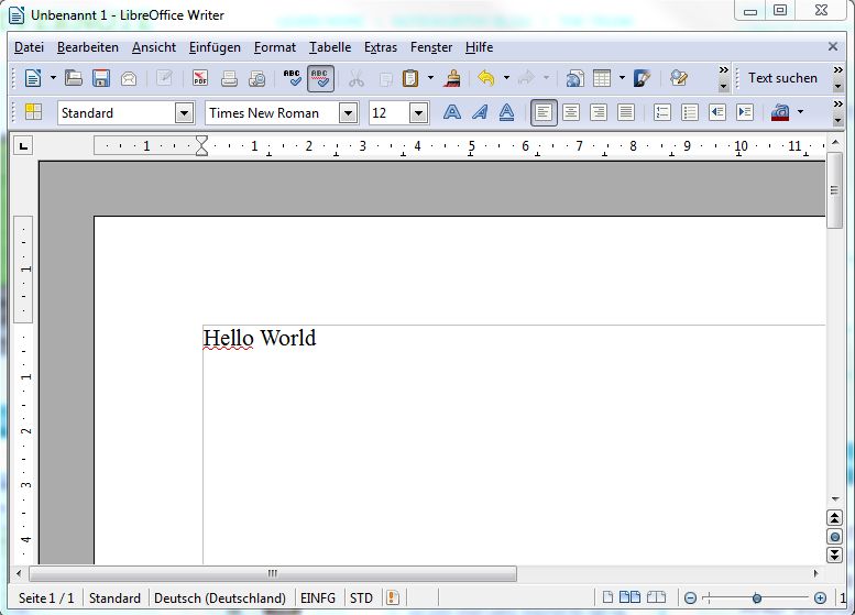 Hello World in eine Office Datei schreiben