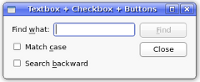 Textbox, Checkboxen und Buttons