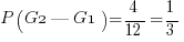 P( G2 | G1 ) = 4/12 = 1/3